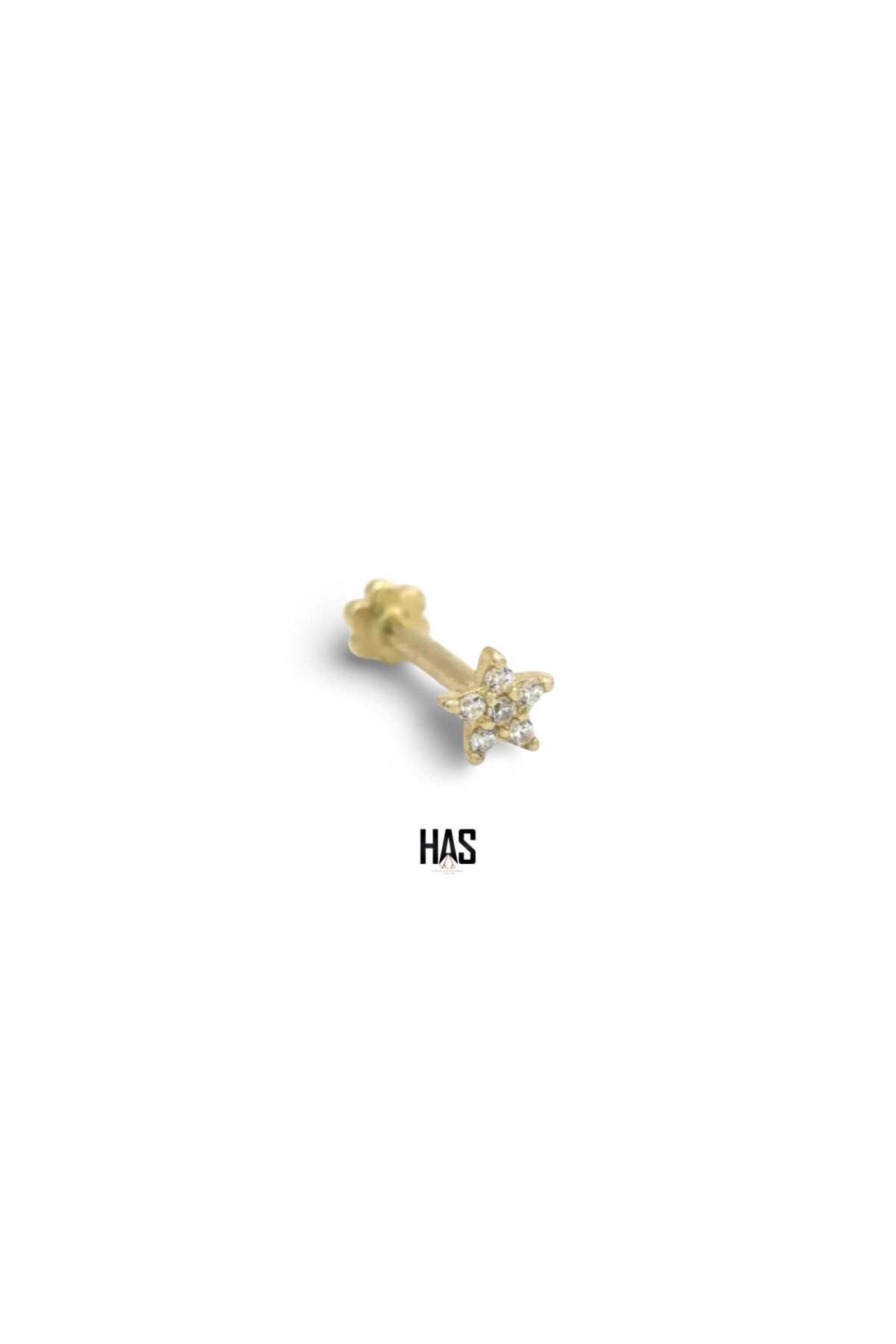 14 Ayar Altın Yıldız Tragus Piercing Altın