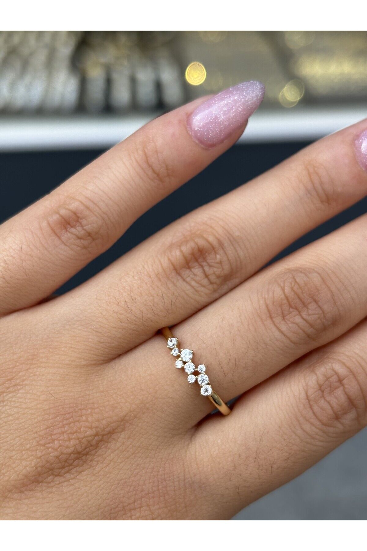14 Ayar Altın Taşlı Takım Yıldızı Yüzük Sarı - 15