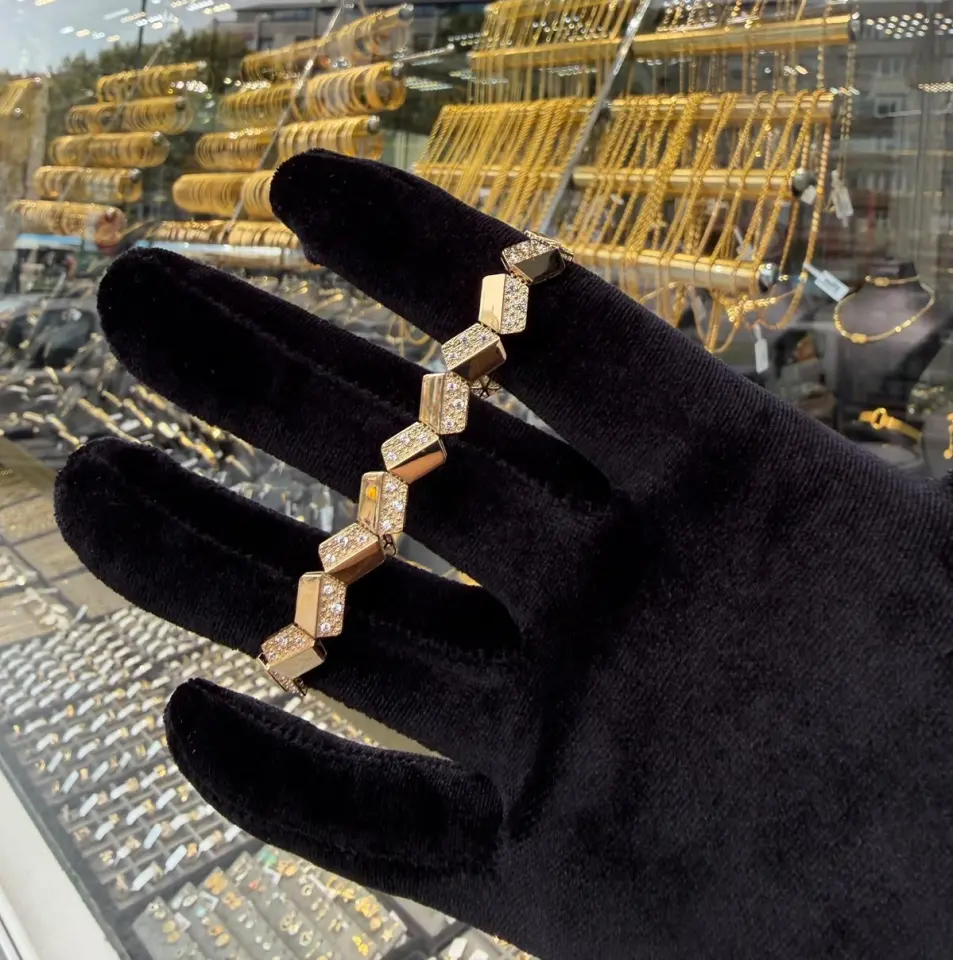 14 Ayar Altın Zikzak Bileklik