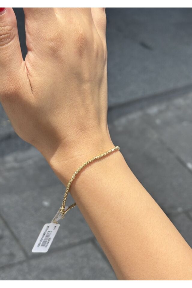 14 Ayar Altın Tek Renk Dorika Bileklik