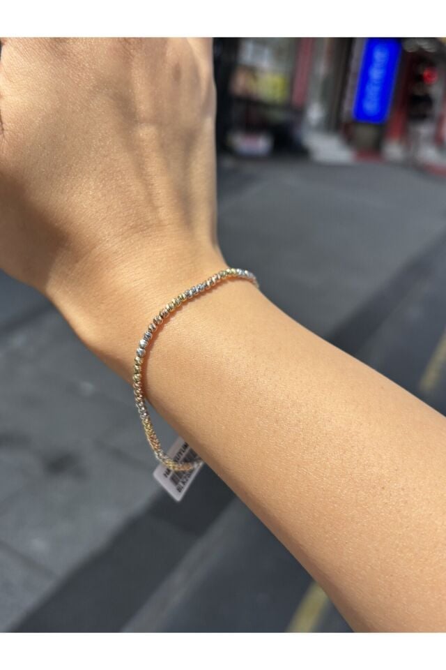 14 Ayar Altın Üç Renk Dorika Bileklik