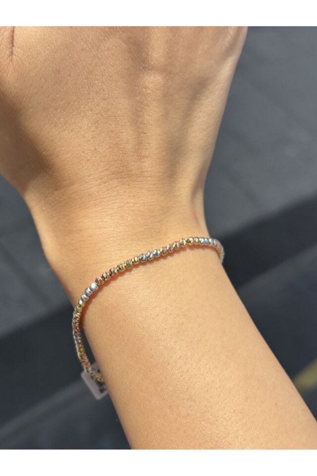 14 Ayar Altın Üç Renk Dorika Bileklik
