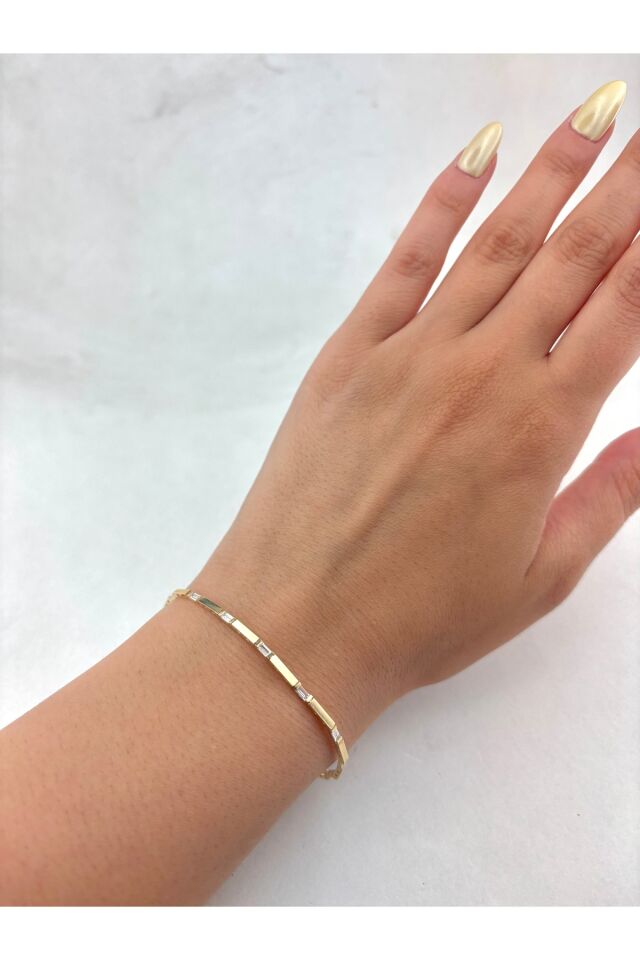 14 Ayar Altın Renkli Baget Bileklik
