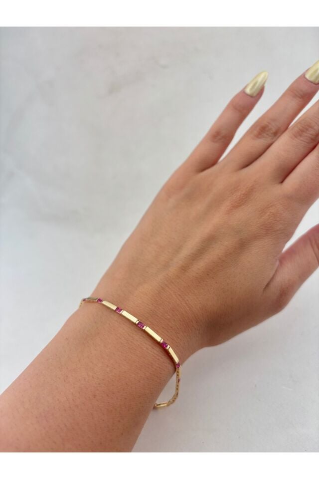 14 Ayar Altın Renkli Baget Bileklik