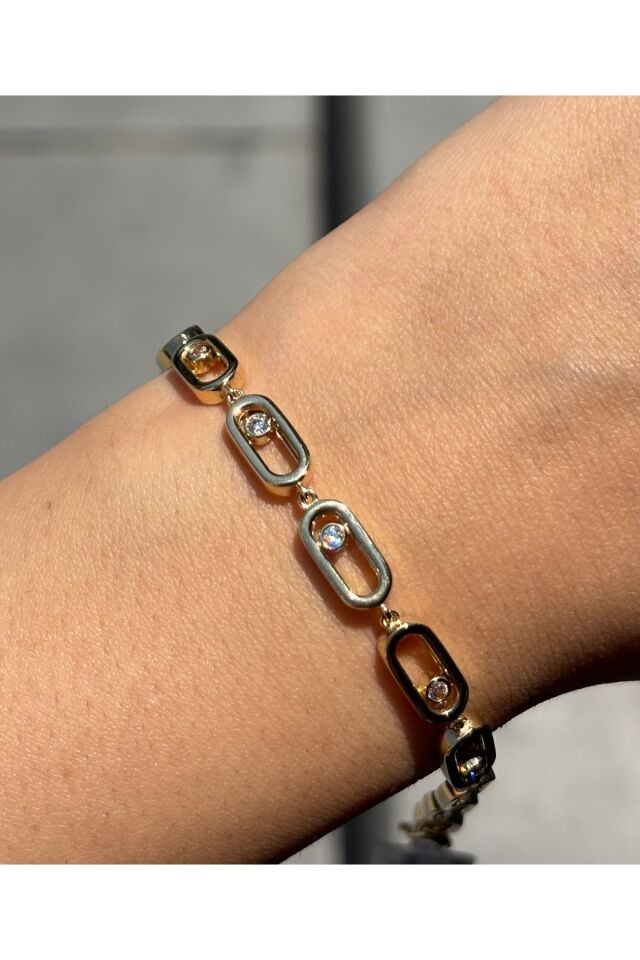 14 Ayar Altın Messika Su Yolu Bileklik