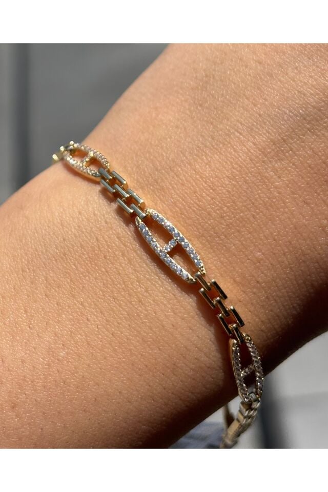 14 Ayar Altın Taşlı Ataç Bileklik