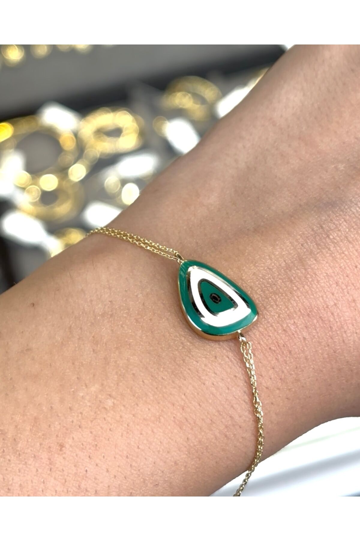 14 Ayar Altın Esperanza Nazar Boncuğu Bileklik