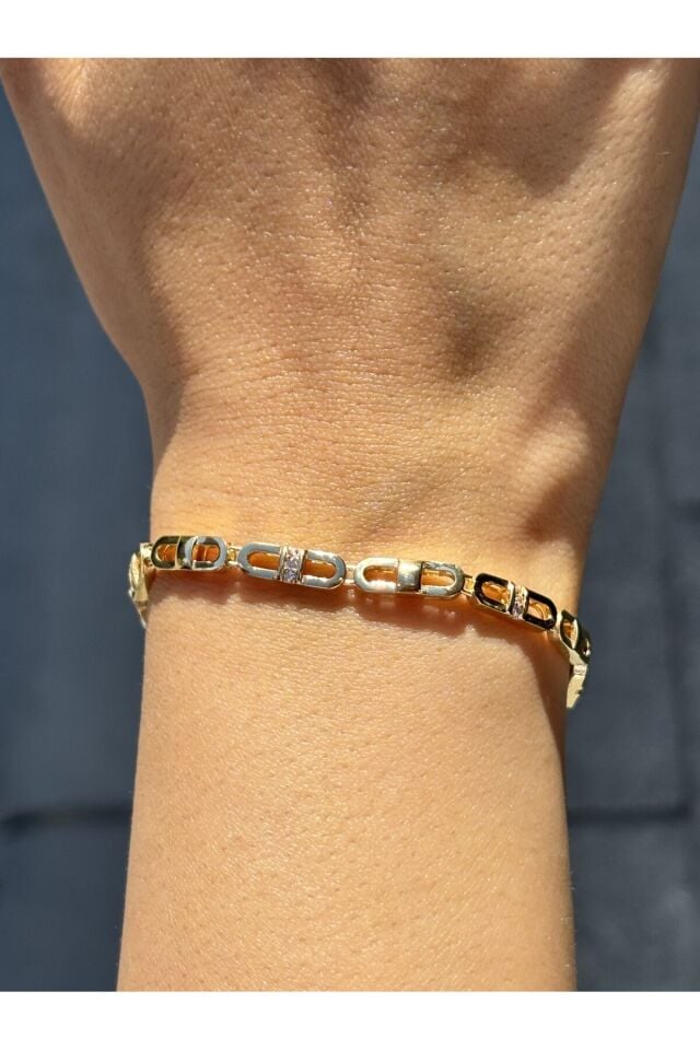 14 Ayar Altın Taşlı Ataç Bileklik