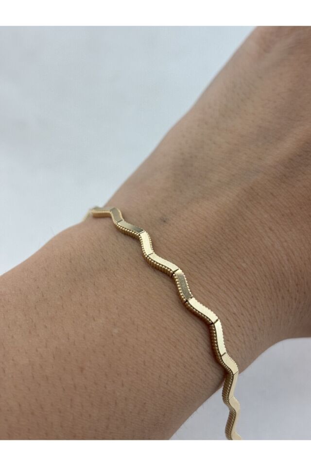 14 Ayar Altın Zikzak Ajda Bileklik