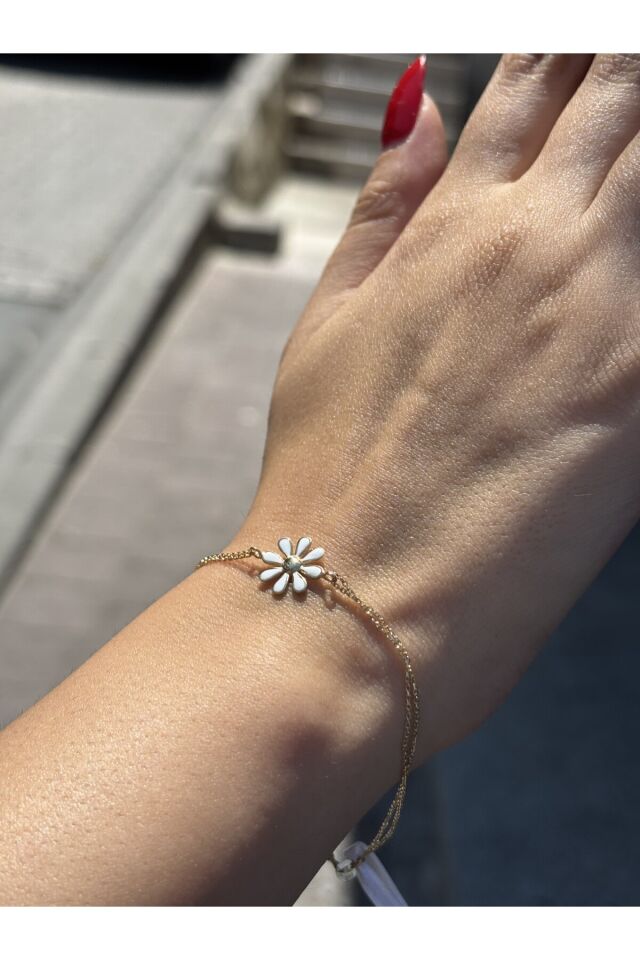 14 Ayar Altın Papatya Bileklik