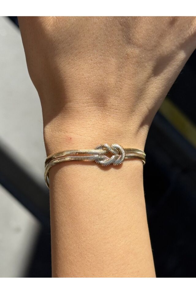 14 Ayar Altın Balık Sırtı Aşk Düğümü Bileklik