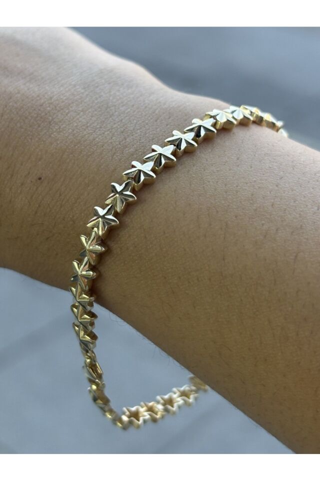 14 Ayar Altın Yıldız Örüntü Bileklik