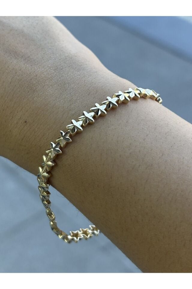 14 Ayar Altın Yıldız Örüntü Bileklik