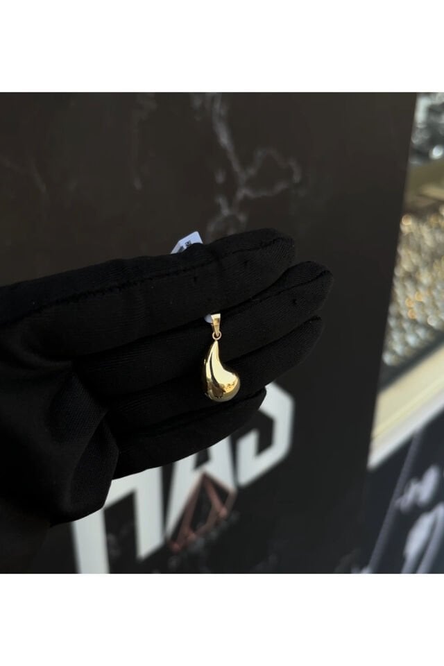 14 Ayar Altın Gözyaşı Damlası Kolye Ucu