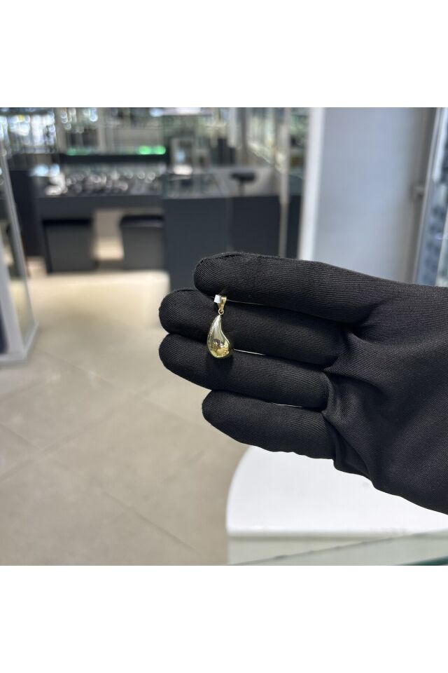 14 Ayar Altın Gözyaşı Damlası Kolye Ucu