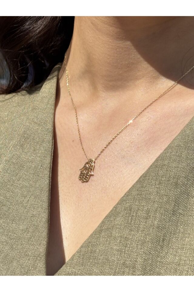 14 Ayar Altın Fatma Ana'nın Eli Kolye