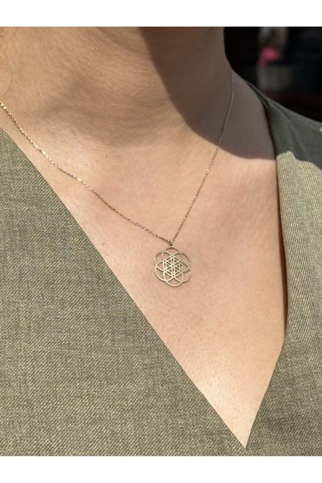 14 Ayar Altın Yaşam Çiçeği Kolye