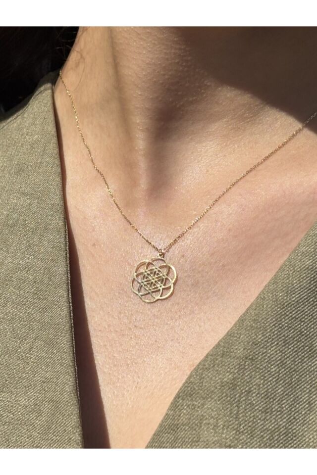 14 Ayar Altın Yaşam Çiçeği Kolye