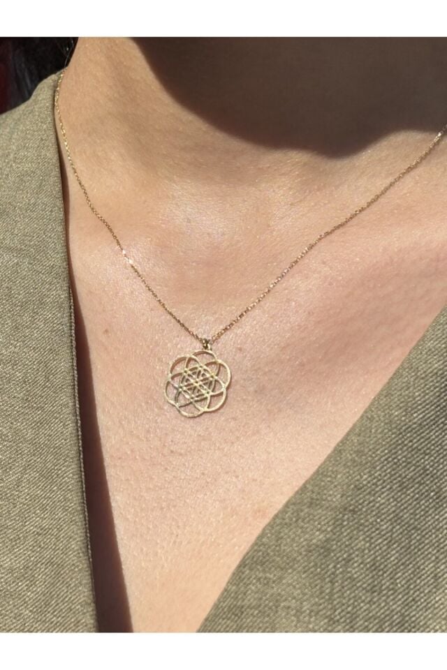 14 Ayar Altın Yaşam Çiçeği Kolye