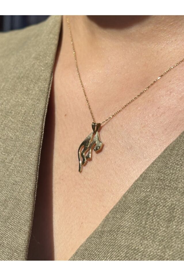 14 Ayar Altın Kaplan Kolye