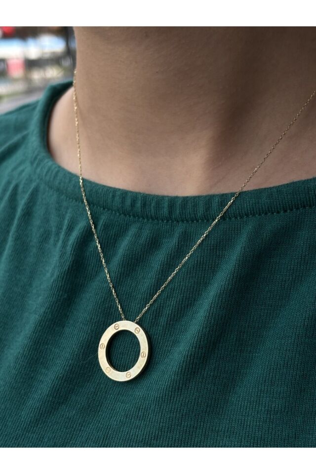 14 Ayar Altın Vidalı Kolye