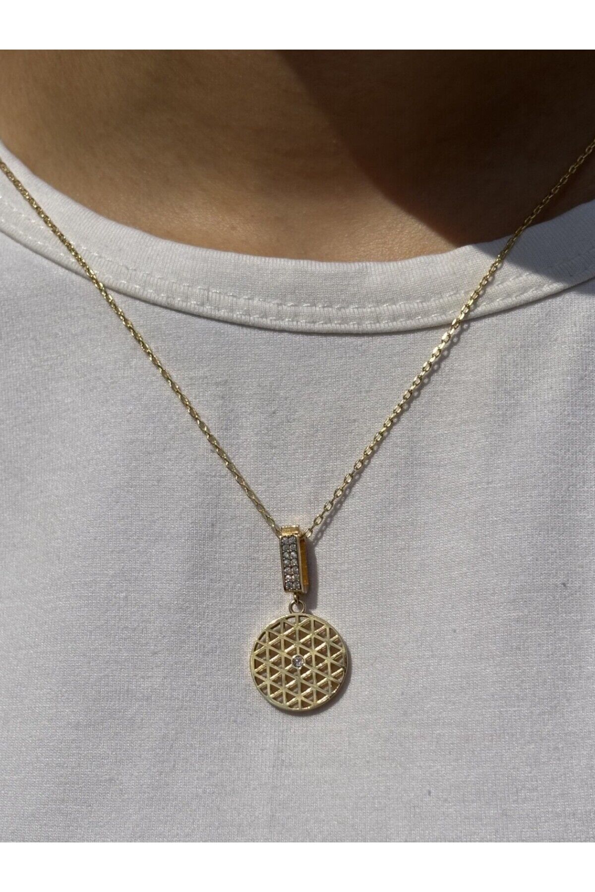 14 Ayar Altın Yaşam Çiçeği Kolye Ucu Charm