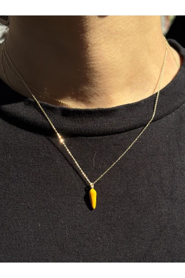 14 Ayar Altın Sarı Biber Kolye