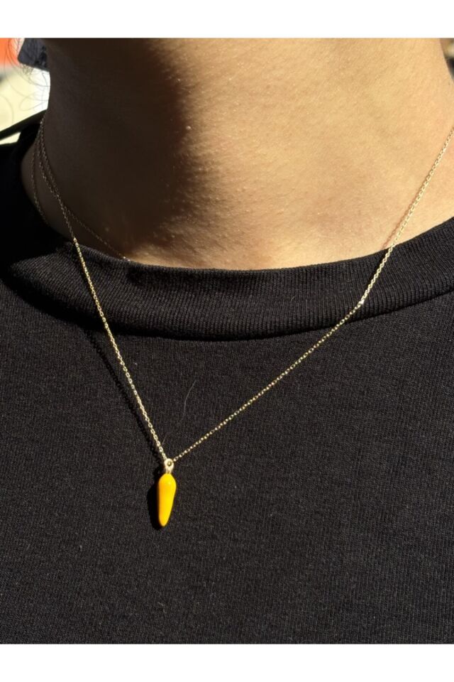 14 Ayar Altın Sarı Biber Kolye