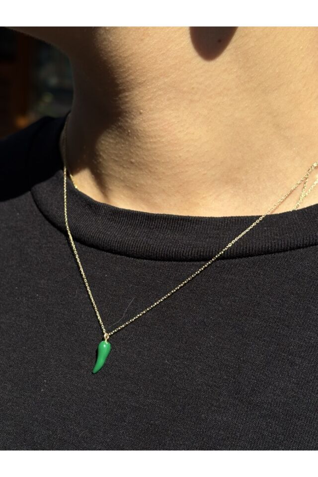 14 Ayar Altın Yeşil Biber Kolye