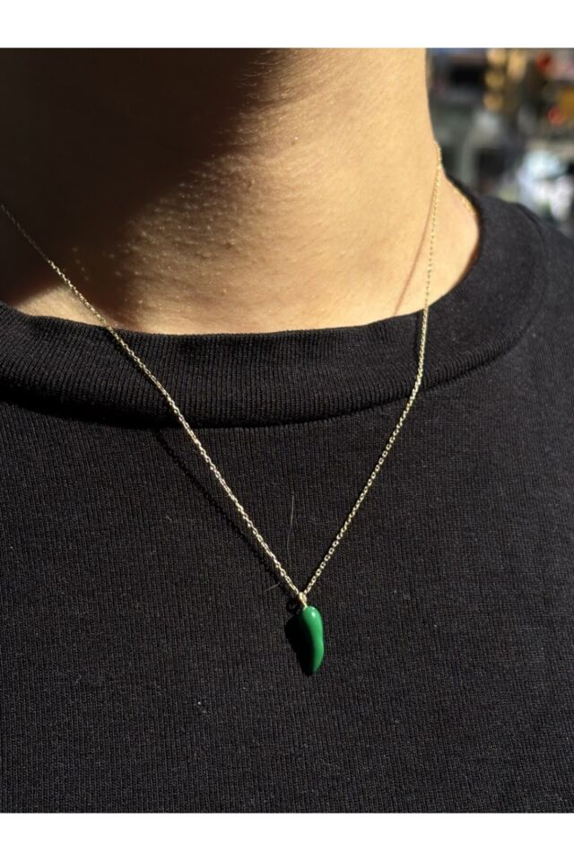 14 Ayar Altın Yeşil Biber Kolye