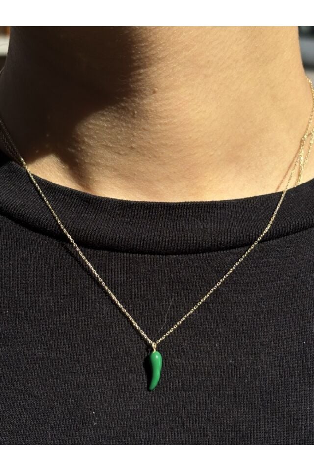 14 Ayar Altın Yeşil Biber Kolye