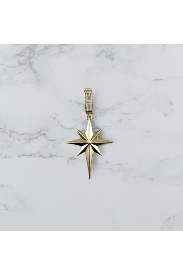 14 Ayar Altın Kuzey Yıldızı Kolye Ucu