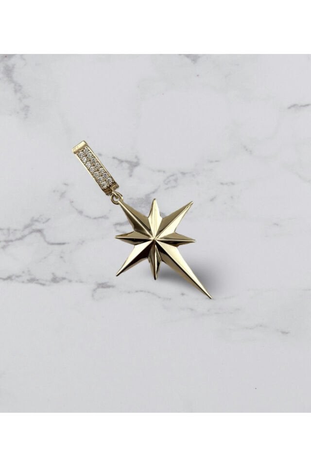 14 Ayar Altın Kuzey Yıldızı Kolye Ucu