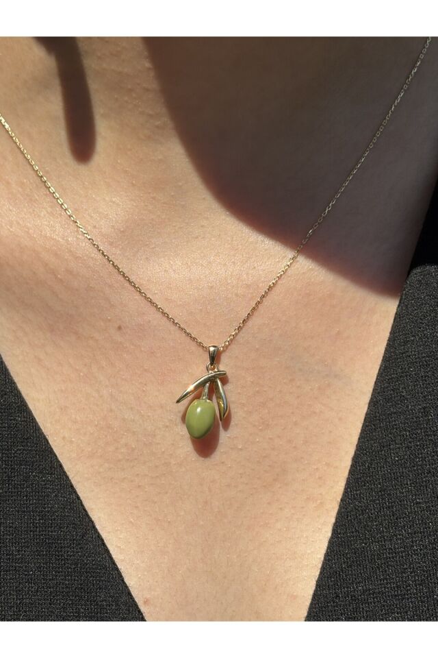 14 Ayar Altın Zeytin Dalı Kolye