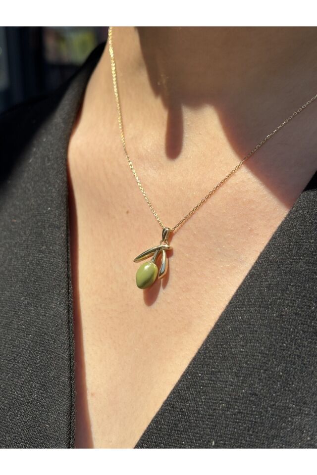 14 Ayar Altın Zeytin Dalı Kolye