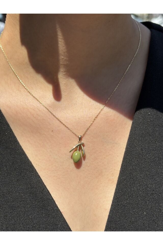 14 Ayar Altın Zeytin Dalı Kolye