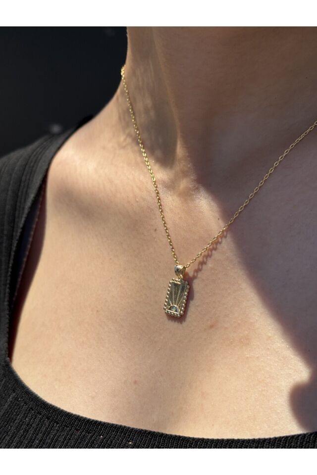 14 Ayar Altın Turkuaz Taşlı Bereket Kolye Ucu