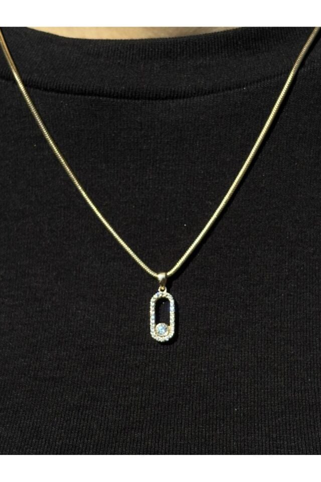 14 Ayar Altın Taşlı Messika Kolye Ucu