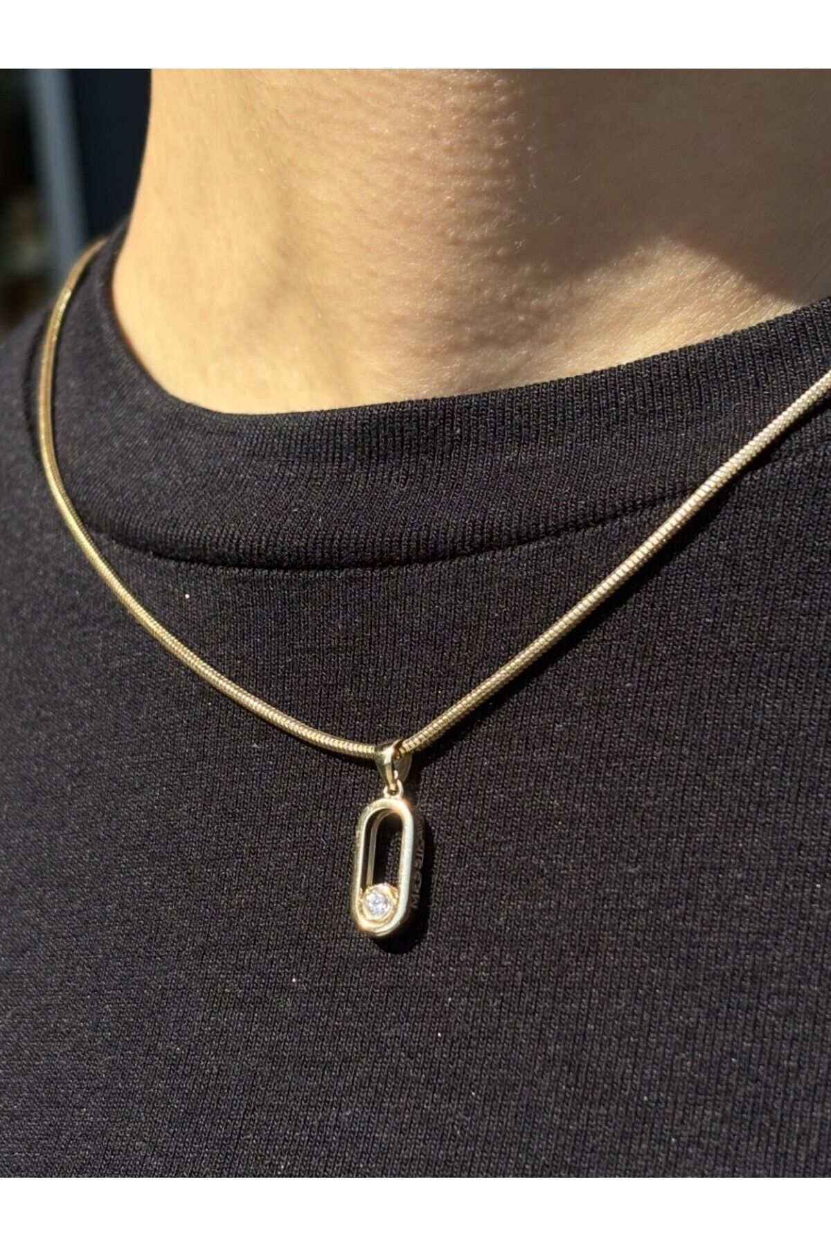 14 Ayar Altın Messika Kolye Ucu