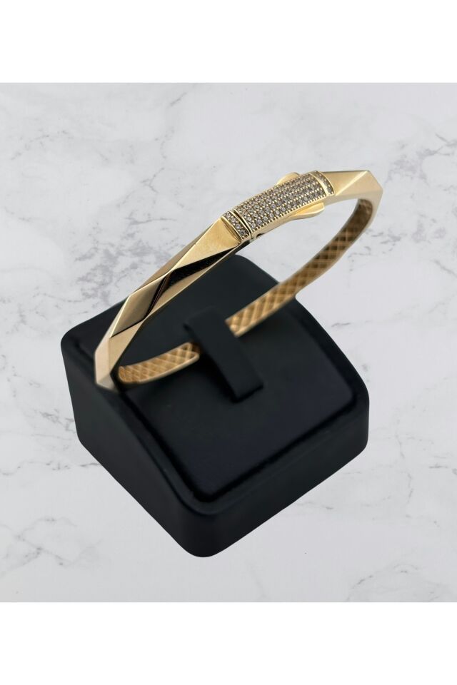 14 Ayar Altın Baklava Desen Kelepçe