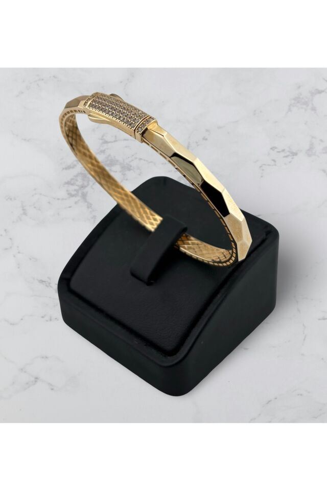 14 Ayar Altın Baklava Desen Kelepçe