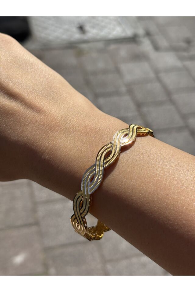 14 Ayar Altın Örme Kelepçe