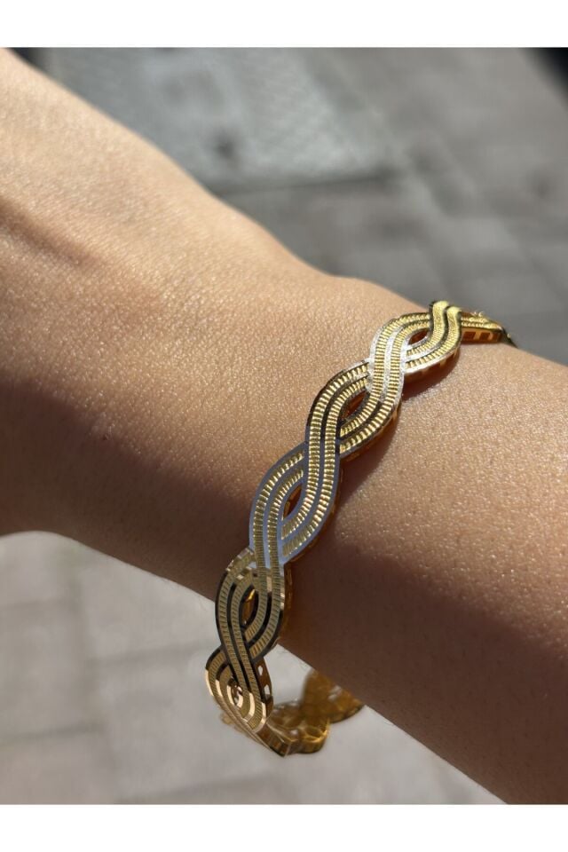 14 Ayar Altın Örme Kelepçe