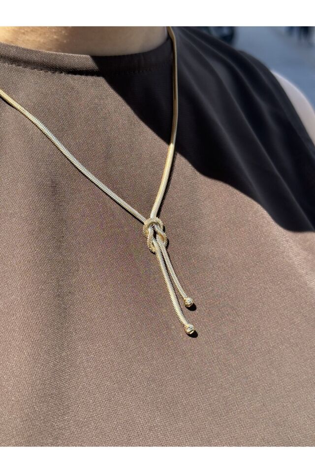 14 Ayar Altın Balık Sırtı Aşk Düğümü Kolye