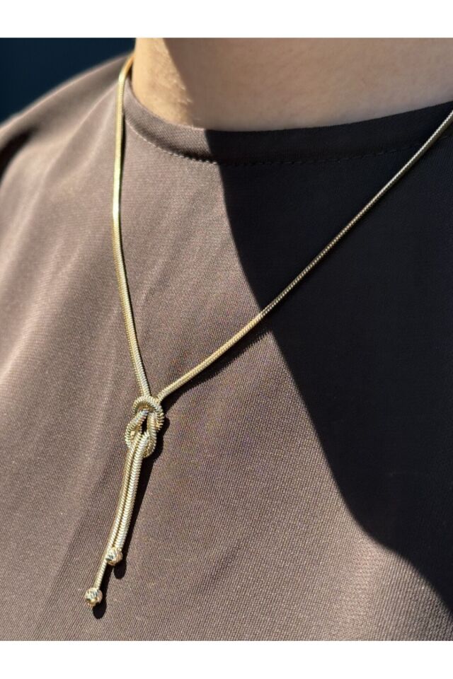 14 Ayar Altın Balık Sırtı Aşk Düğümü Kolye