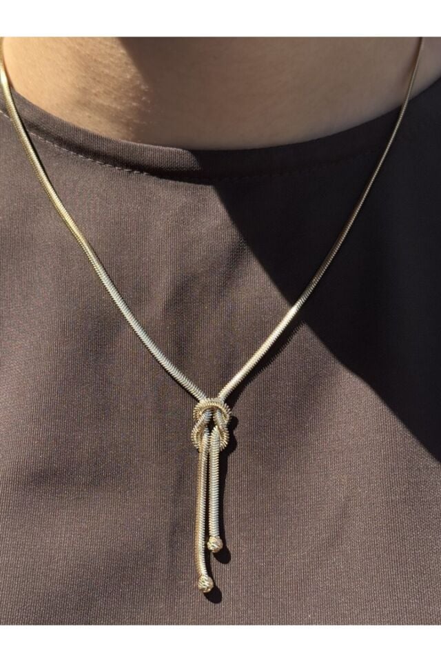 14 Ayar Altın Balık Sırtı Aşk Düğümü Kolye