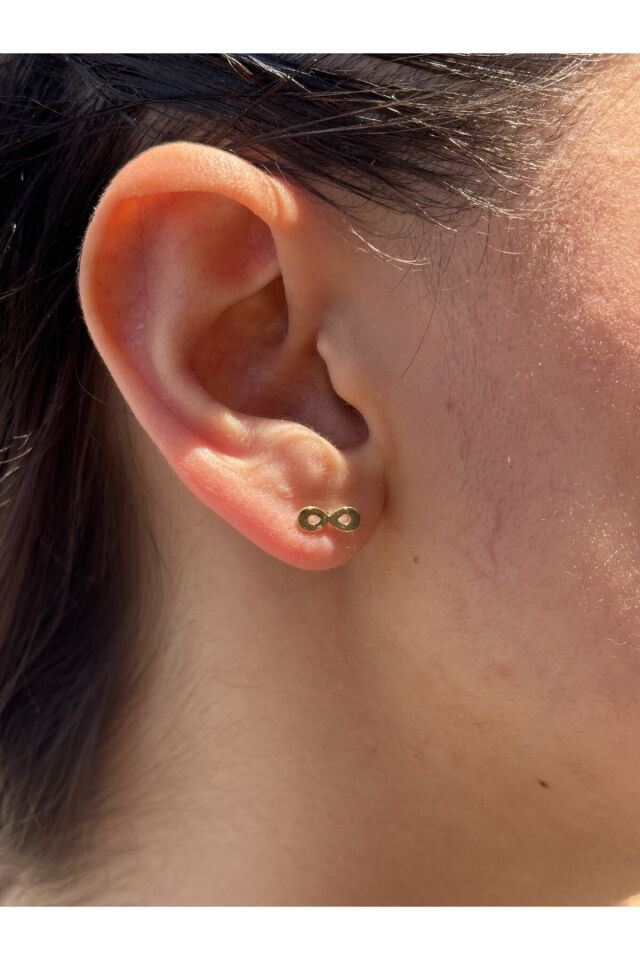 14 Ayar Altın Sonsuzluk Küpe