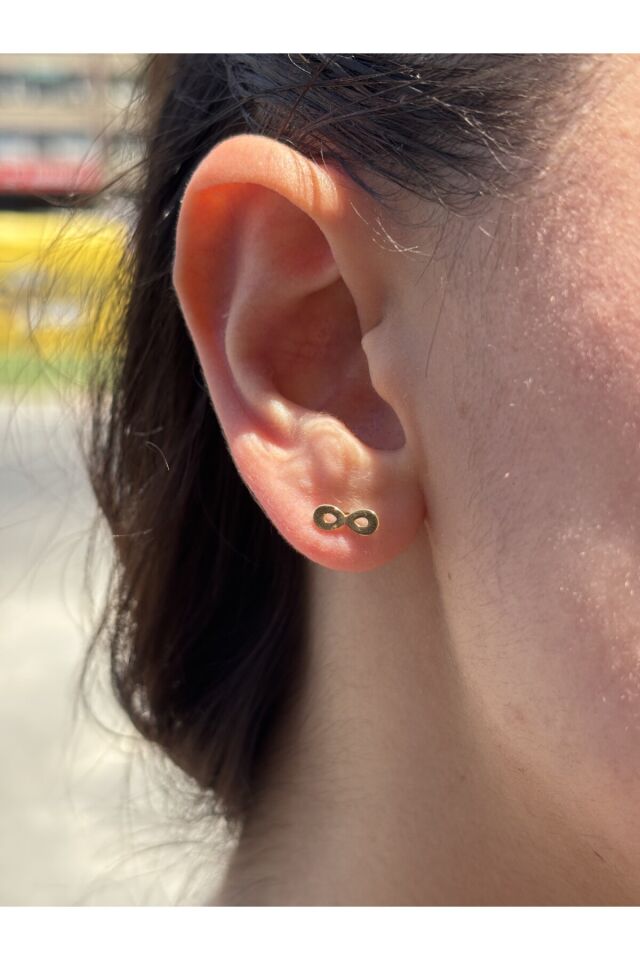 14 Ayar Altın Sonsuzluk Küpe