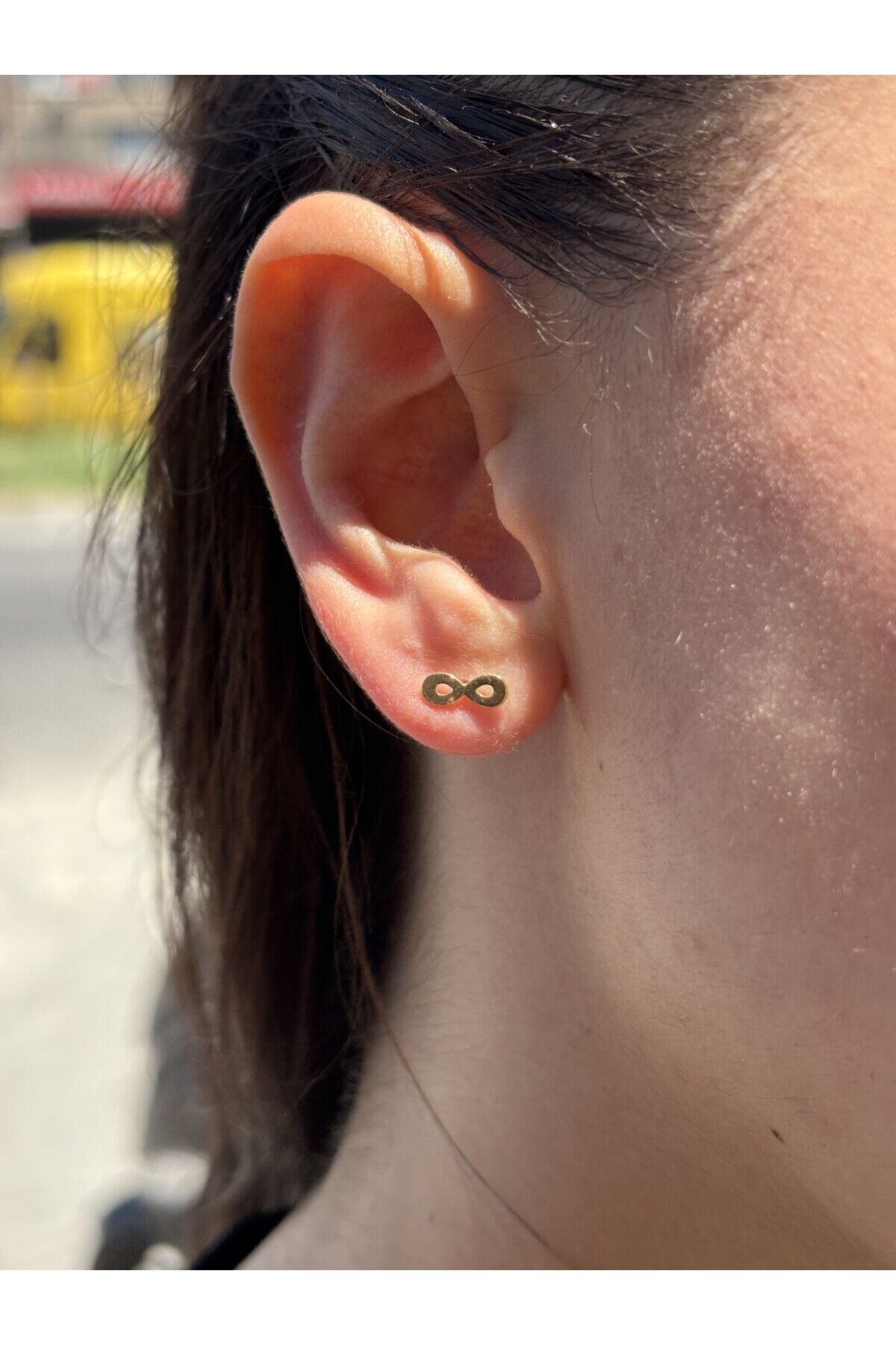 14 Ayar Altın Sonsuzluk Küpe