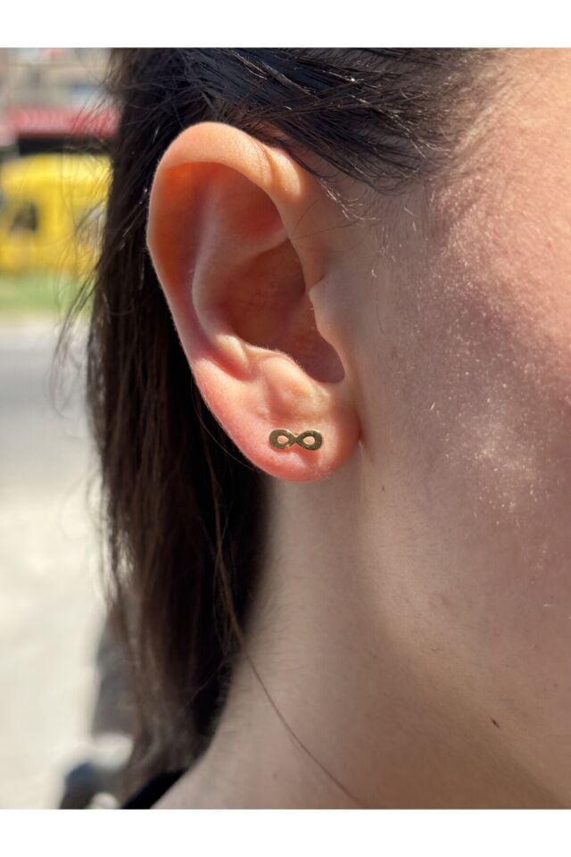 14 Ayar Altın Sonsuzluk Küpe